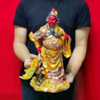 ราคา 【​5,000+ คนซื้อแบรนด์นี้แล้ว】 เทพเจ้ากวนอู สีทอง ทรงอาวุธปางออกรบ(สูง40ซม. )บูชาเสริมอำนาจบารมีโชคลาภเงินทองสิริมงคล(องค์ใหญ่มาก)ปลุกเสกจากวัดจีน (1733493687788143738)
