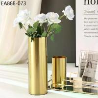 ราคา แจกันดอกไม้ แจกันสแตนเลสทรงตรง สไตล์ลัคชู (MH_218) แจกันใส่ดอกไม้ สีทอง (1734168982283584990)