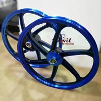 ราคา [COD] [Tiktok]ล้อแม็ก เวฟ110i W110i ,W125iปลาวาฬ, 6ก้าน ทูโทน 1.40x17 หน้าดิสหลังดั้ม แถมลูกปืน+บูชกลางล้อ ขายเป็นคู่ - สีน้ำเงิน (1734191982638892316)