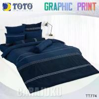 ราคา TOTO (ชุดประหยัด) ชุดผ้าปูที่นอน+ผ้านวม ลายกราฟฟิก Graphic Print TT774 สีน้ำเงิน #โตโต้ (1734325913802278321)