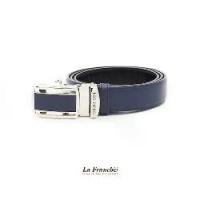 ราคา - เข็มขัดหนังวัวแท้ Nappa สีน้ำเงิน พร้อมหัวเข็มขัดออโต้ล็อค #2AL0113 (1732919492247717375)