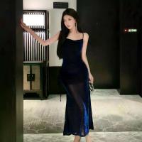 ราคา ชุดราตรีวันเกิดสไตล์เฮปเบิร์นระดับพรีเมียม สีน้ำเงิน ติดเลื่อม ดีไซน์เกาะอกและผ่าหลัง สำหรับผู้หญิง ดูสง่างามและประณีต (1733576262397167591)