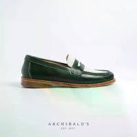 ราคา Archibald's Olive Green Penny Loafers for Men's รองเท้าทรง Loafers สีเขียว ขาว ทรงผู้ชาย (1731159425048676898)