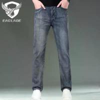 ราคา กางเกงยีนส์เดนิม EAGLADE สำหรับผู้ชาย กางเกงม้ง ทรงตรง สีฟ้า สีเทา ยืดได้ สไตล์ 866 C03 (1732187602921293455)