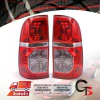ราคา เสื้อไฟท้าย ข้างซ้าย+ขวา Lh+Rh ไม่มีหลอด ของแท้ 2ชิ้น สีแดง+ใส สำหรับ Toyota Hilux Vigo MK7 ปี 2011-2014 (1732968584208680510)