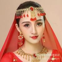 ราคา ชุดการแสดงชาติพันธุ์อินเดีย, หูฟัง, สำหรับผู้ใหญ่และเด็ก, การออกแบบหยัก, จี้หน้าผากหยดน้ำทับทิมเพชรหนึ่งอัน, โซ่หัว, มาใหม่ (1732621227723621975)