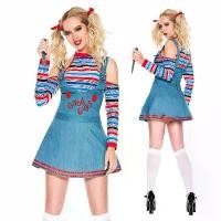 ราคา ชุดสตรี, คอสเพลย์ผี Chucky, ชุดสยองขวัญคาร์นิวัลแฟนซี, ตุ๊กตาคลอง, สำหรับผู้หญิง, ฮาโลวีน, 0915 (1732528522316776790)