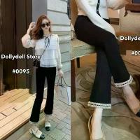 ราคา 0095 กางเกง Dolly Dell ทรงปลายขาม้า เกงขายาวสีเทา ผ้าไหม อิตาลี่ (1732573297688413799)