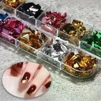 ราคา ชุดเครื่องประดับเล็บ มาใหม่ สไตล์ญี่ปุ่น เล็บ กุหลาบสีทองและสีเงิน กระดาษฟอยล์ สีสันสดใส เศษฟอยล์สีทอง กล่องยาว 12 กริด (1732670311840384177)
