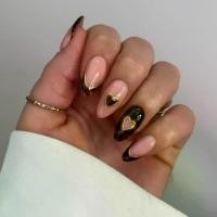 ราคา เล็บปลอมฤดูใบไม้ร่วงและฤดูหนาว เล็บ 3D รูปหัวใจ เล็บรูปอัลมอนด์ เล็บปลอม (1733985009592600190)