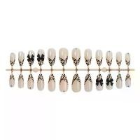 ราคา เล็บปลอม ลายเสือ สไตล์ฝรั่งเศส รุ่นใหม่ แต่งโบว์ดำ เรียบหรู ถอดออกได้ เล็บ ปลอม พร้อม กาว ติดแน่น ๆ colorher เล็บ ปลอม (1732751661312738353)