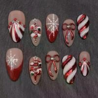 ราคา สวมยาทาเล็บ 30 ชิ้นอัลมอนด์ชุบทองคู่สวมผูกโบว์ต้นคริสต์มาสยาทาเล็บกล่องยาทาเล็บยาทาเล็บเพชรยาทาเล็บเฮนน่ายาทาเล็บ j y kim น้องสาว g คน g jé n เล็บ gi (1733872425553069628)