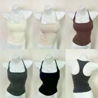 ราคา เสื้อแขนกุดผ้าฝ้ายบริเวณสายถอดออกได้ เสื้อ คอปาด black shirt women (1733416400641557925)