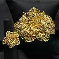 ราคา กำไลทอง1บาท กำไลดอกไม้ ทองเยาวราชสร้อยข้อมือ+แหวน ทอง+เงินโบราณสร้อยข้อมือกลีบกุหลาบ (1732326781060876125)