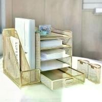 ราคา กล่องเก็บของบนโต๊ะทำงาน 1 ชิ้น ที่ใส่เอกสาร 5 ชั้น กล่องจดหมายกระดาษพร้อมที่ใส่เอกสาร 2 ชิ้น ชั้นวางของบนโต๊ะทำงานพร้อมลิ้นชักและที่ใส่ปากกา 2 ชิ้น ชั้นวางของพร้อมตาข่ายเหล็ก สำห (1733492856084857915)