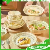 ราคา COD ชุดชามเซรามิก ชุด 5 ชิ้น ลายดอกไม้สดขนาดเล็ก ชาม จาน ถ้วย เซรามิก ✨ น่ารักมาก ชุดอาหารTikTok (1734251898780288740)