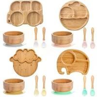 ราคา ชุดจานไม้ไผ่ 4 ชิ้น สำหรับเด็กทารกและเด็กเล็ก พร้อมชามสำหรับรับประทานอาหาร มีช้อนและมีด ตะเกียบ และภาชนะบนโต๊ะอาหาร เช่น จาน ถ้วย และชามแบบดูดติด (1734114619871299223)