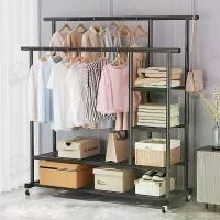 ราคา ขายร้อน ขายดีประจำเดือนนี้ [ ราวคู่ ] ราวตากผ้า ราวแขวนผ้า ราวเหล็กมีล้อ บาร์คู่ ชั้นวาง2ชั้น โครงเหล็ก รับน้ำหนักได้ 20+kg พร้อมส่ง JH (1733475783752123540)