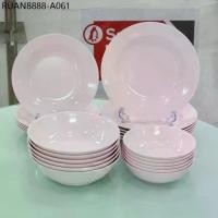 ราคา ซุปเปอร์แวร์ ชุดจาน ชาม ซุปเปอร์แวร์ จานชามเมลามีน สีพื้นชมพู ทรงกลม มี 4ขนาดให้เลือก (1733954161645422589)