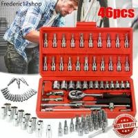 ราคา ⚘ชุดบล็อกประแจ เครื่องมือช่าง ชุดประแจบล็อก 46 ชิ้น บล็อก 1/4 ชุดบล็อก ประแจ Hand Tools ชุดเครื่องมือ อุปกรณ์ช่าง ประแจชุ❄ (1731802585009326226)