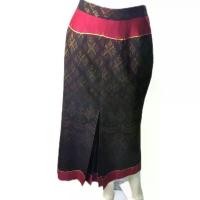 ราคา ตะกร้า 09 กระโปรงหางปลาจีบหน้า 2 ชั้นลายหมี่ตอนสน สีผ้าแดงบนล่าง ผ้าฝ้ายมัดหมี่ทอมือ (1732649577046967463)