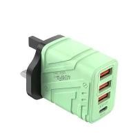 ราคา ที่ชาร์จโทรศัพท์มือถือแบบเร็ว 4 พอร์ต อะแดปเตอร์ไฟฟ้า ชาร์จเร็ว 3.0 กำลังไฟ 40 วัตต์ ที่ชาร์จ USB Type C สำหรับ Xiaomi, Samsung, Huawei และแบตเตอรี่สำรองในสหราชอาณาจักร (1734053899264820620)