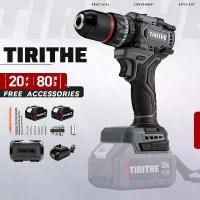 ราคา สว่านไฟฟ้าไร้สาย, TIRITHE, เทคโนโลยีเยอรมัน, 20V, 13mm, สว่านไฟฟ้าไร้แปรงถ่านแบบพกพา, ที่ชาร์จ, กล่องเครื่องมือ, แบตเตอรี่ 2 ก้อน, ดอกสว่าน 6 ดอก, ดอกสว่านเจาะ 3 ดอก, ซ็อกเก็ต 9 ดอก (17330786098280219