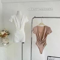 ราคา 2026บอดี้สูทลูกไม้เซ็กซี่, ลูกไม้ใหม่ประกบ, เสื้อยืดไหล่ขวา, อเนกประสงค์, สลิมมิ่ง, คอวี, บอดี้สูท ผ้า ไหม แพรวากาฬสินธุ์ ชุด มอต้น (1733412664842618848)