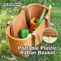ราคา ตะกร้าผักทำมือขนาดเล็กและใหญ่ BSU สำหรับช้อปปิ้ง กระเป๋าถือสานจากวัสดุพลาสติก แฟชั่นลำลอง เข่ง เบอร์ ผ้า มี ฝา ปิด กระเช้า ปี ใหม่ (1733230667112679327)