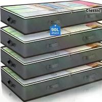 ราคา ชุดเก็บของใต้เตียง 4 ชิ้น, กล่องเก็บของพับได้ 90 ลิตร และถังเก็บของใต้เตียง, ถุงเก็บของใต้เตียงสำหรับกระดาษห่อของขวัญ, ผ้าห่ม, ผ้าขนหนู, เสื้อผ้า, ผ้าห่ม, เสื้อกันหนาว, ผ้าปูที่นอน (173390792770463494