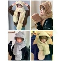 ราคา [พร้อมส่ง] หมวกกันหนาว หมวกไหมพรม ผ้าพันคอ ผ้าพันคอไหมพรม หมวกหมี สวมมือ สวมหัว หมวกหมีเจนนี่ น่ารักมาก (1732246474768287825)