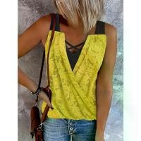 ราคา เสื้อกล้าม ลูกไม้ตัดกัน ไขว้หน้า สไตล์ลำลอง Ruched เสื้อแขนกุดฤดูร้อน เสื้อผ้าผู้หญิง เสื้อ กันหนาว ไหม พรม เสื้อ ไหม พรมคาร์ดิแกน เสื้อ แขนยาว แฟชั่น jane stbrand เสื้อ ซับ ใน (1732423917594183115)