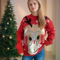 ราคา คริสต์มาสใหม่ เสื้อกันหนาวผู้หญิงลายการ์ตูนกวางหลวม คอวี สีแดง แขนยาวถัก。 เสื้อ ไหม พรมคาร์ดิแกน 。 ไหม พรม คาดิแกน 。 tiktok พาช้อป 。 ไหม พรม ขนมิ้ง 。 คาดิแกน เกาหลี 。 (1733009266149917841)