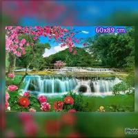 ราคา 【คนไทยแนะนำ!】 ไม่ใช่สติ๊กเกอร์ (เลือกภาพด้านใน)ขนาด 60x89 cm. รูปภาพของวิว น้ำตก บึงน้ำ ภาพธรรมชาติ ทะเล ภูเขา ภาพวาด (1732638176981321398)