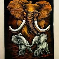 ราคา ภาพวาด/บนผ้ากำมะหยี่ (ผ้าสีดำ) ขนาด 28 x 40 นิ้ว (ไซร้จัมโบ้) ภาพมงคล วาดด้วยสีน้ำ สีสะท้อนแสง (1734222406689981879)