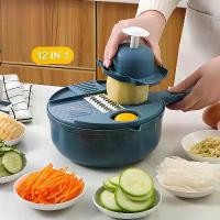 ราคา เครื่องหั่นผักอเนกประสงค์ 12 ใน 1 ฟังก์ชัน รวมถึงที่ขูด เครื่องสับ และเครื่องปั่นในครัว เครื่องสไลด์มันฝรั่ง มีด ฝานกล้วย (1733497799575963424)