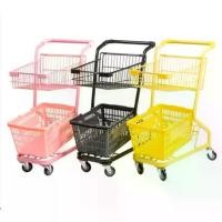 ราคา รถเข็น2ชั้นพร้อมตะกร้า shopping cart รถเข็นซุปเปอร์มาร์เก็ต (1732927530340221974)