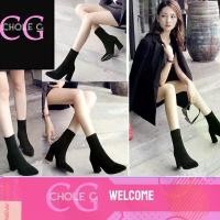 ราคา [COD] Chole G: SB korea short boots รองเท้าบูท รองเท้าบูทส้นสูงหุ้มข้อหัวแหลม !!ไซส์ 35-43 สูงส้น : 3.5 นิ้ว(SH0008) (1733526154929472798)