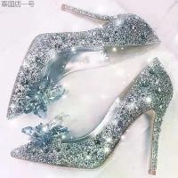 ราคา รองเท้าส้นสูง Rhinestone, รองเท้า Cinderella, ปั๊มผู้หญิง, นิ้วเท้าแหลม, ตกแต่งคริสตัล, เหมาะสำหรับงานแต่งงาน, ความสูง 9 ซม., Tankinis (1733551463081346546)