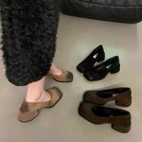 ราคา รองเท้าส้นเหลี่ยม สีดำ สไตล์ฝรั่งเศส เรียบหรู น้ำหนักเบา รองเท้าผู้หญิง ส้นเหลี่ยม 2023 มาใหม่ รองเท้าส้นสูง ชุดราตรี ส้นเข็ม (1731840591749810714)