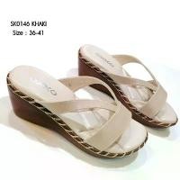 ราคา PRETTYCOMFORT รองเท้าแตะ เพื่อสุขภาพ หน้าสวม ส้นเตารีดเย็บเชือก สูง2นิ้ว นิ่มมาก น้ำหนักเบา SK0146 (1732845632837223721)