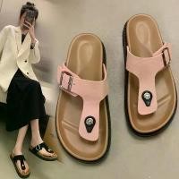 ราคา รองเท้าแตะกลางแจ้ง, รองเท้าแตะฤดูร้อน, รองเท้าแตะ, สายรัดกว้าง, หัวเข็มขัดสี่เหลี่ยมปรับได้, สไตล์ 2025 (1731398419529893023)