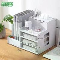 ราคา ชั้นวางเอกสารหลายชั้น Leego ที่เก็บของบนโต๊ะทำงานอเนกประสงค์ พร้อมที่ใส่ปากกา/ลิ้นชัก/กล่องกระดาษ (1733068207364212303)
