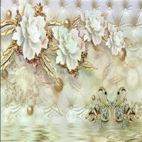 ราคา วอลเปเปอร์สั่งทำขนาดใหญ่ 3D หรูหรา ดอกไม้สีขาว กระเป๋านุ่ม ลูกบอล เครื่องประดับ ผนังทีวี วอลเปเปอร์ (1733883903679825534)