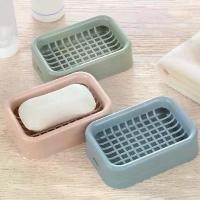 ราคา ที่วางสบู่แบบมีตะแกรงพร้อมระบายน้ำ กล่องสบู่เดินทางที่มีฝาปิดสร้างสรรค์ ที่วางสบู่ในห้องน้ำ กล่องสบู่พลาสติกสองชั้น ผนัง ติด สบู่ ใส่ กล่อง (1733864724931511695)