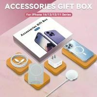 ราคา 5 in 1 iPhone กชุดอุปกรณ์เสริมล่องของขวัญอุปกรณ์เสริมสำหรับ 35W หัวชาร์จแบบซ็อกเก็ตคู่+PD20Wสายชาร์จ+เคสโทรศัพท์แม่เหล็ก+Magnetic Power Bank+ แม่เหล็กชาร์จไร้สาย 25W ที่ชาร์จเร็ว (1729872016328395647)
