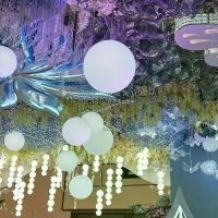 ราคา ของตกแต่งงานแต่งงาน โคมไฟระย้าลูกบอลสีขาว โคมไฟ LED ลูกบอลกลม สายไฟ โคมไฟระย้าลูกบอลมังกร ตกแต่งเพดานงานแต่งงาน ลูกบอลสีขาวนม (1734007318854600119)