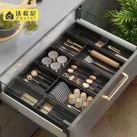 ราคา 2026 ตัวแบ่งลิ้นชักครัวอลูมิเนียมอวกาศ กล่องเก็บช้อนส้อม ตู้ครัวในตัว ช่องเก็บมีด ส้อม ตะเกียบ (1734106167860102313)