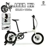 ราคา JAVA X2 เป็นรุ่น จักรยานพับได้ จากแบรนด์ JAVA ที่มีล้อขนาด 16 นิ้ว เกียร์ 7speed เฟรมเป็นอลูมิเนียม มีดิสก์เบรกหน้า-หลัง (1732868575377917946)