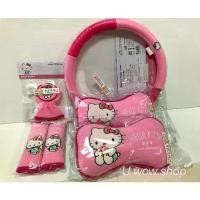 ราคา ✤หุ้มพวงมาลัย /หมอนรองคอ /หุ้มเข็มขัดนิรภัย/เกียร์ 2 in 1 ลายkitty คิตตี้enjoy ลิขสิทธิ์แท้♠ (1733932608840042077)